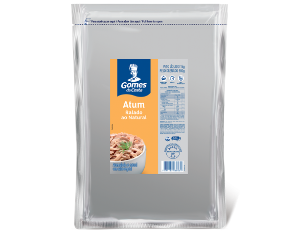 Produto food service atum ralado ao natural 1kg