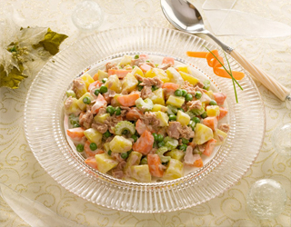 Salada Natalina de Batata Doce e Atum