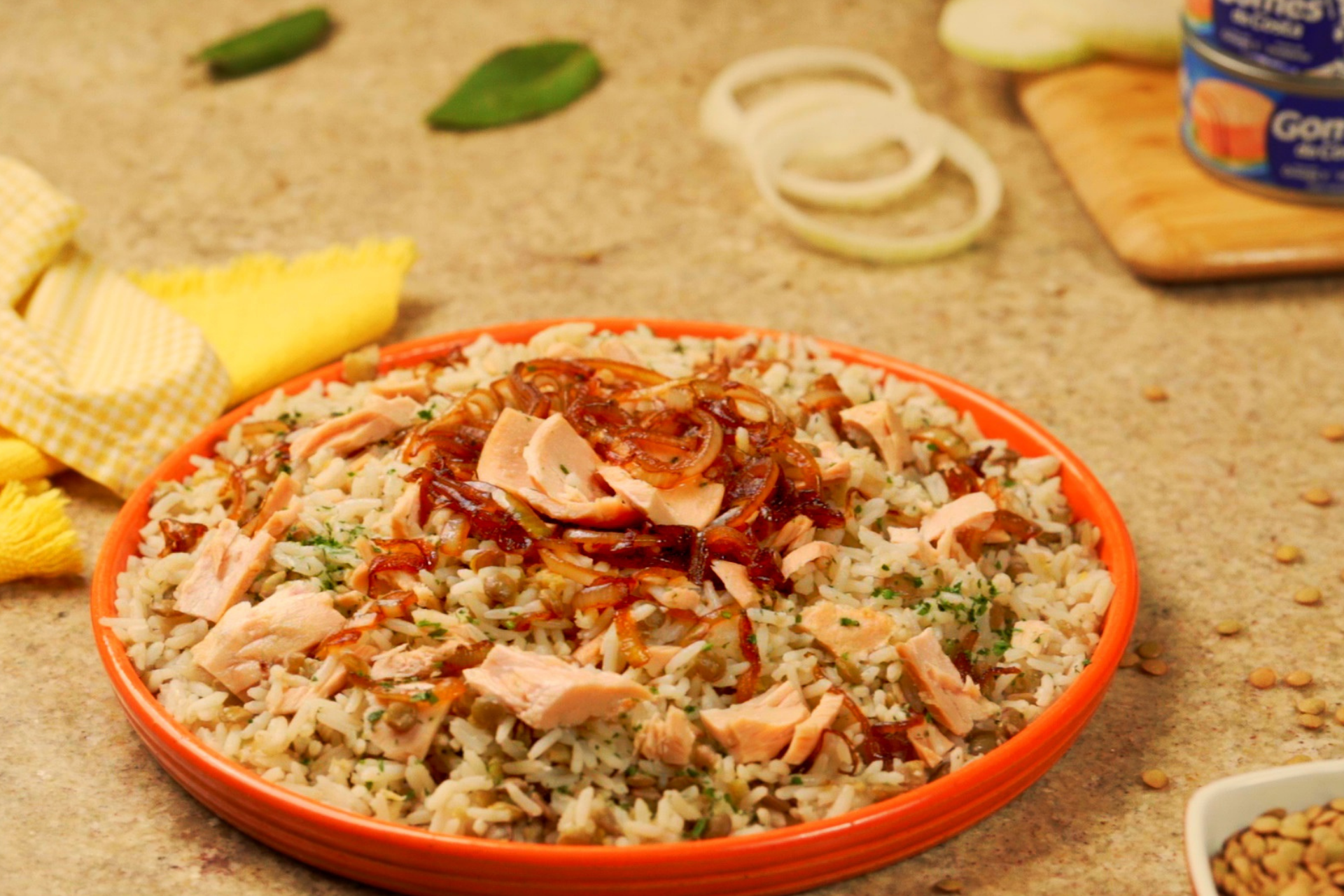 Arroz com Lentilha e Atum